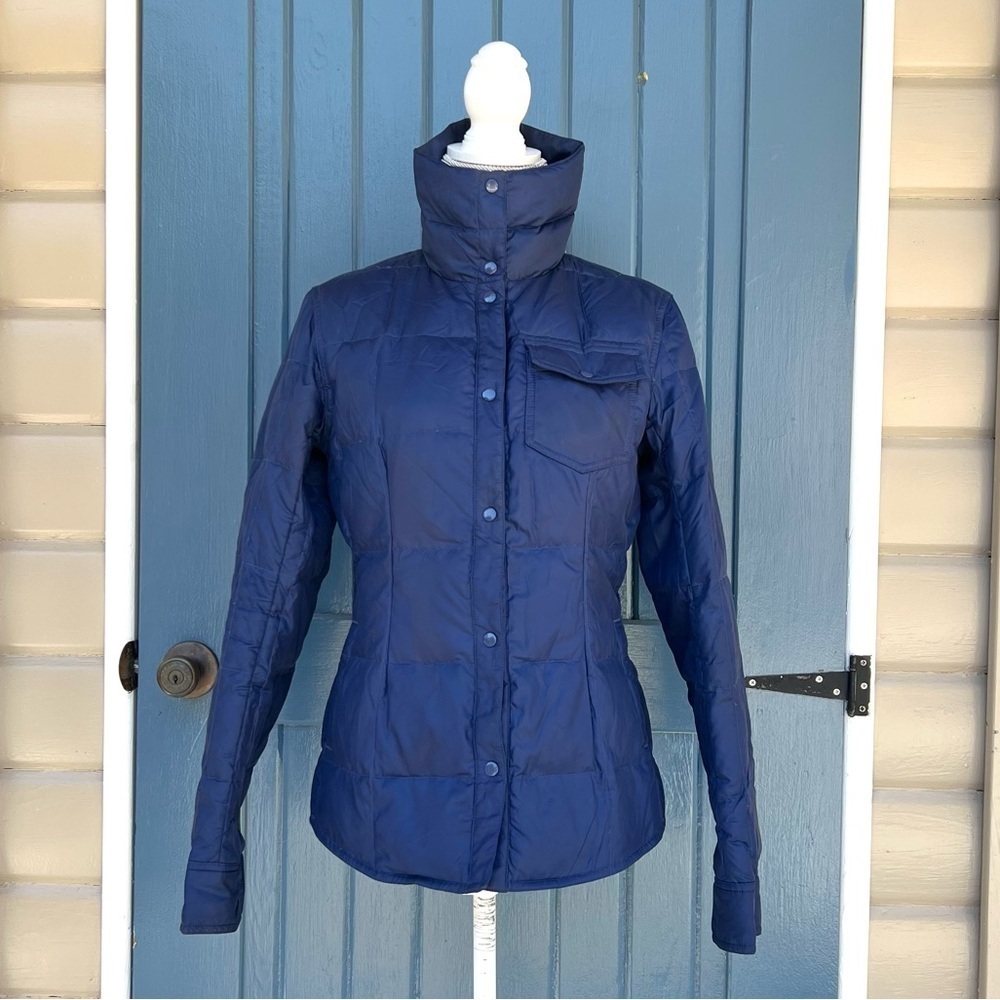 Eddie Bauer Blue Puffer Jacket Goose Down Women’sSize Small
